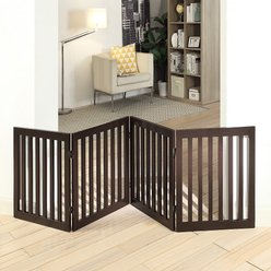 Unipaws Free Standing Dog Gate, Espresso, 24-in, 4-panel slide 2 of 7