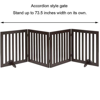 Show full view: Unipaws Free Standing Dog Gate, Espresso, 24-in, 4-panel slide 5 of 8