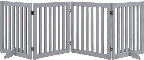 Show full view: Unipaws Free Standing Dog Gate, Gray, 24-in, 4-panel slide 2 of 8