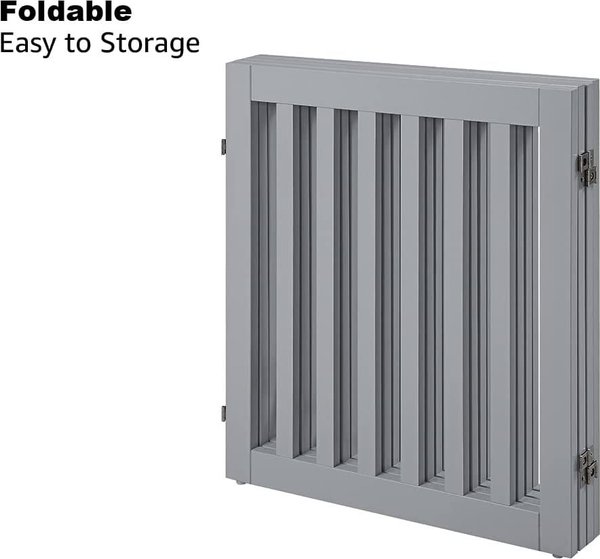 Show full view: Unipaws Free Standing Dog Gate, Gray, 24-in, 4-panel slide 5 of 8