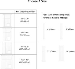 Unipaws 56-in Tall Dog & Cat Gate with Small Hole & Extension Kit, White, Medium slide 2 of 7