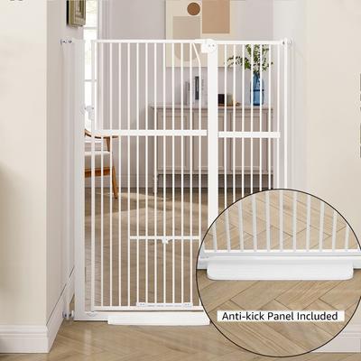 Show full view: Unipaws 56-in Tall Dog & Cat Gate with Small Hole & Extension Kit, White, Medium slide 6 of 8