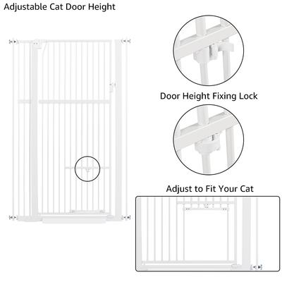 Show full view: Unipaws 56-in Tall Dog & Cat Gate with Small Hole & Extension Kit, White, Medium slide 4 of 8