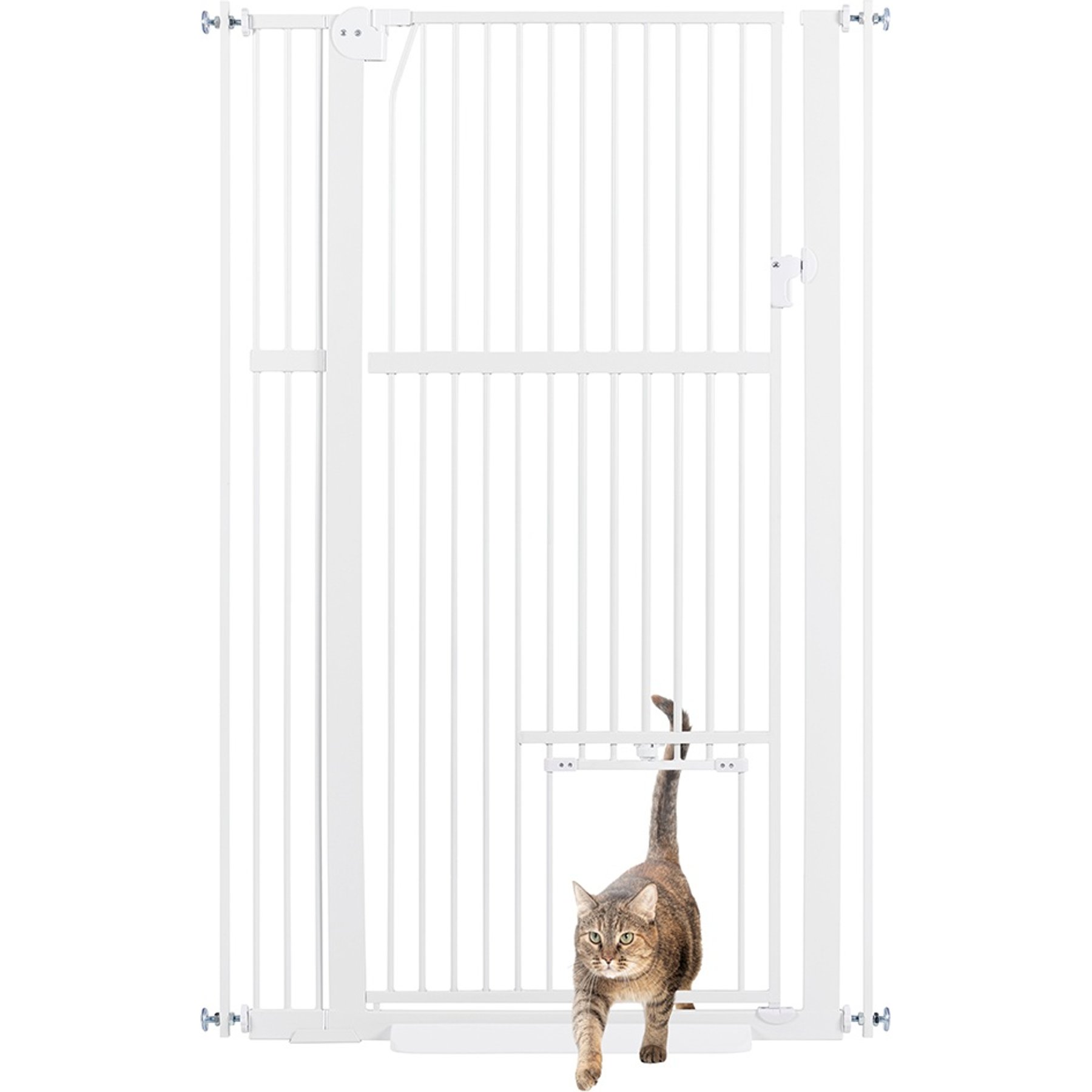 Unipaws 56-in Tall Dog & Cat Gate with Small Hole & Extension Kit, White, Small