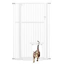 Unipaws 56-in Tall Dog & Cat Gate with Small Hole & Extension Kit, White, Small