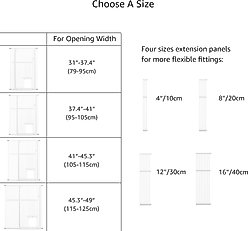 Unipaws 56-in Tall Dog & Cat Gate with Small Hole & Extension Kit, White, Small slide 2 of 7