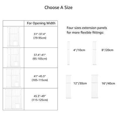 Show full view: Unipaws 56-in Tall Dog & Cat Gate with Small Hole & Extension Kit, White, Small slide 7 of 8