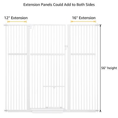 Show full view: Unipaws 56-in Tall Dog & Cat Gate with Small Hole & Extension Kit, White, Small slide 5 of 8