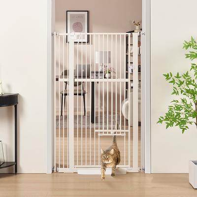 Show full view: Unipaws 56-in Tall Dog & Cat Gate with Small Hole & Extension Kit, White, Small slide 2 of 8