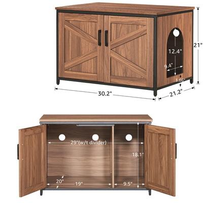 Show full view: Unipaws Cat Litter Box Enclosure with Top Opening, Large, Walnut slide 6 of 7
