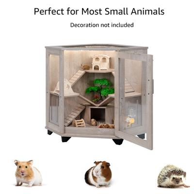 Show full view: Unipaws Corner Small Pet Cage, Weathered Grey, Medium slide 6 of 6