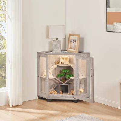 Show full view: Unipaws Corner Small Pet Cage, Weathered Grey, Medium slide 3 of 6