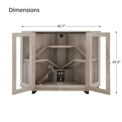 Show full view: Unipaws Corner Small Pet Cage, Weathered Grey, Large slide 7 of 7