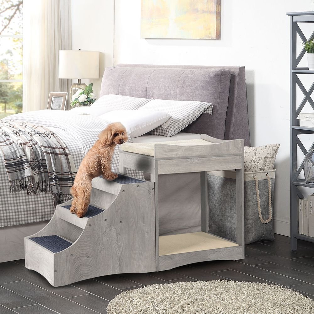 Unipaws Decorative Bunk Cat Bed with Ladder