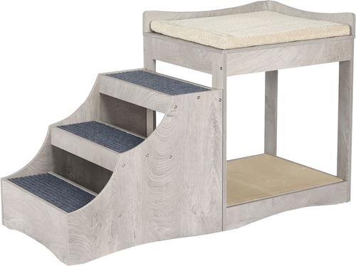 Show full view: Unipaws Decorative Bunk Cat Bed with Ladder, Weathered Grey, Medium slide 4 of 8