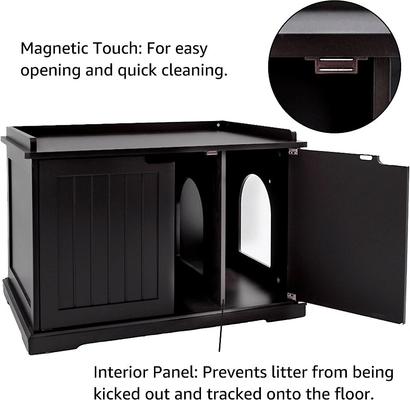 Show full view: Unipaws Decorative Cat Litter Box Enclosure, Espresso slide 4 of 6