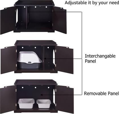 Show full view: Unipaws Decorative Cat Litter Box Enclosure, Espresso slide 5 of 6