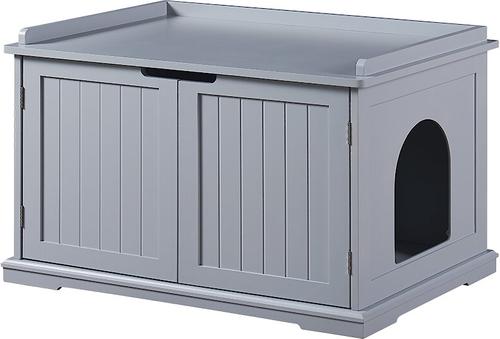 Show full view: Unipaws Decorative Cat Litter Box Enclosure, Gray slide 4 of 9