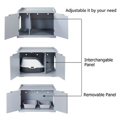 Show full view: Unipaws Decorative Cat Litter Box Enclosure, Gray slide 5 of 9