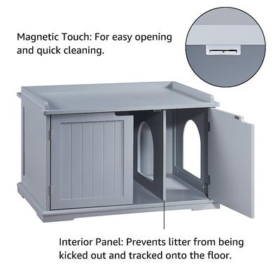 Show full view: Unipaws Decorative Cat Litter Box Enclosure, Gray slide 6 of 9