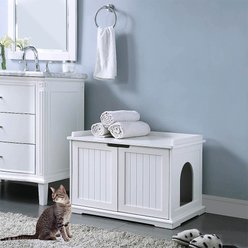 Unipaws Decorative Cat Litter Box Enclosure, White slide 2 of 5