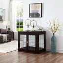 Unipaws End Table Wooden Dog Crate, Espresso, 36.2 inch