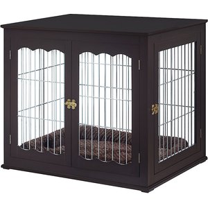 Unipaws End Table Wooden Dog Crate, Espresso, 36.2 inch