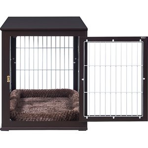 Unipaws End Table Wooden Dog Crate, Espresso, 36.2 inch