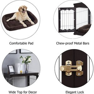 Unipaws End Table Wooden Dog Crate, Espresso, 36.2 inch