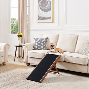 Unipaws Foldable Wooden Dog & Cat Ramp, Regular, Walnut