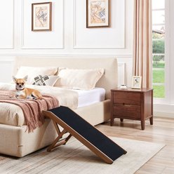 Unipaws Foldable Wooden Dog & Cat Ramp, Regular, Walnut slide 2 of 7