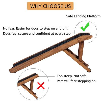 Show full view: Unipaws Foldable Wooden Dog & Cat Ramp, Regular, Walnut slide 5 of 9