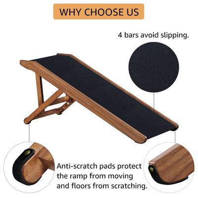 Show full view: Unipaws Foldable Wooden Dog & Cat Ramp, Regular, Walnut slide 6 of 9