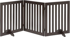 Unipaws Free Standing Dog Gate, Espresso, 24-in, 3-panel slide 2 of 7