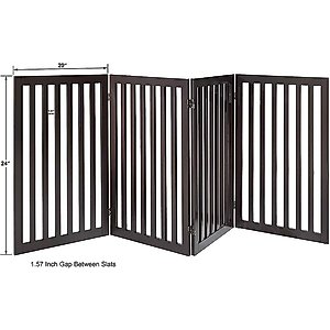Unipaws Free Standing Dog Gate, Espresso, 36-in, 4-panel