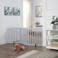 Unipaws Free Standing Dog Gate, Gray, 24-in, 3-panel slide 2 of 8