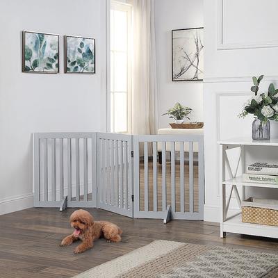 Show full view: Unipaws Free Standing Dog Gate, Gray, 24-in, 3-panel slide 2 of 9