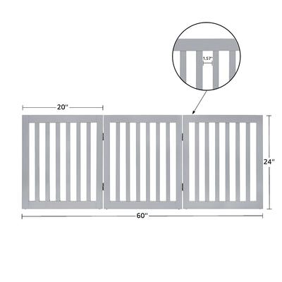 Show full view: Unipaws Free Standing Dog Gate, Gray, 24-in, 3-panel slide 5 of 9