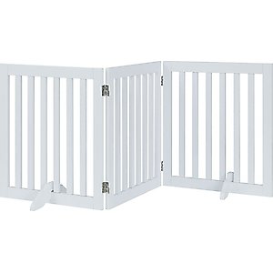 Unipaws Free Standing Dog Gate, White, 24-in, 3-panel