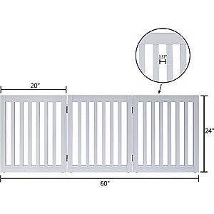 Unipaws Free Standing Dog Gate, White, 24-in, 3-panel