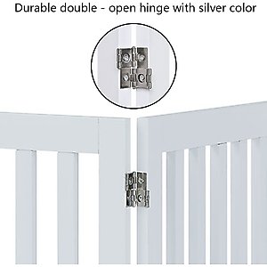 Unipaws Free Standing Dog Gate, White, 24-in, 3-panel