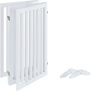 Unipaws Free Standing Dog Gate, White, 36-in, 4-panel