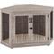 Show in main carousel: Unipaws Furniture Corner Dog Crate with Cushion, Weathered Grey, Large slide 3 of 8