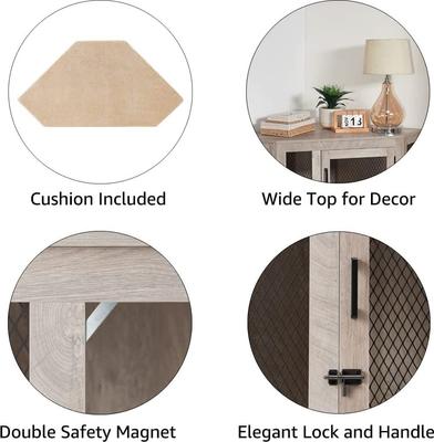 Show full view: Unipaws Furniture Style Corner Dog Crate, Medium, Gray slide 4 of 8