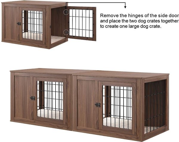 Show full view: Unipaws Furniture Style Dog Crate, Walnut, 38.5- in wide slide 8 of 9