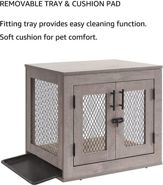 Show full view: Unipaws Furniture Style Dog Crate, Weathered Gray, 25.6 inch wide slide 4 of 9