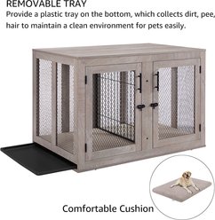 Unipaws Furniture Style Dog Crate with Optional Divider, Weathered Grey, X-Large slide 2 of 7