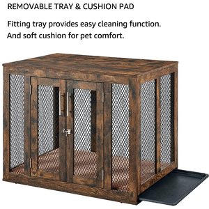 Unipaws Furniture Style Dog Crate, Rustic Brown, 38.5 inch wide