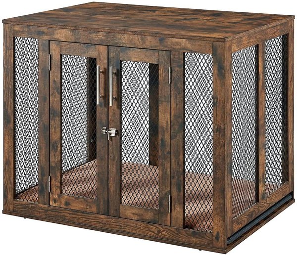 Show full view: Unipaws Furniture Style Dog Crate, Rustic Brown, 38.5 inch wide slide 4 of 9