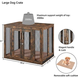 Unipaws Furniture Style Dog Crate, Rustic Brown, 38.5 inch wide